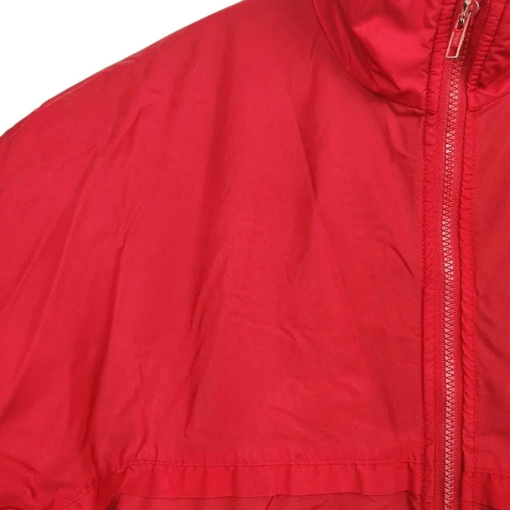 Vintage Cabela's men's full-zip lined coat, size Large Tall, red w/ black lining
